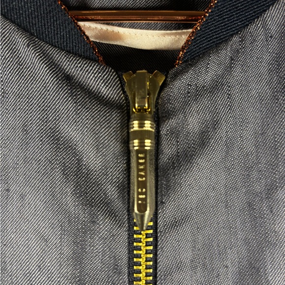 Ted Baker London Shiny Blue Linen Bomber - Ted Sz 2 - Picture 6 of 7